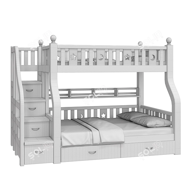 Designer 3D Baby Cot Furniture 3D model image 3