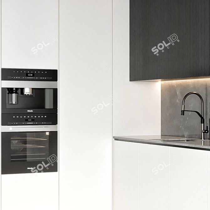 Modern Kitchen with High-end Appliances 3D model image 4