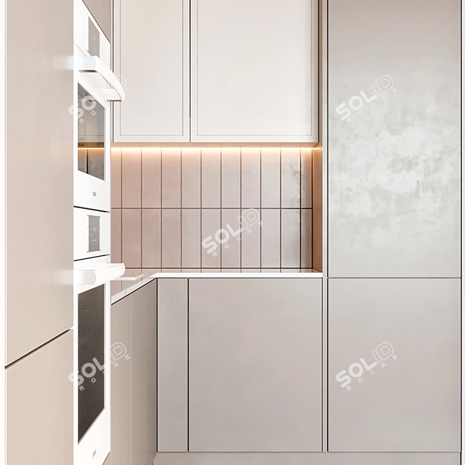 Modern Kitchen Unit with Bosch Appliance 3D model image 3