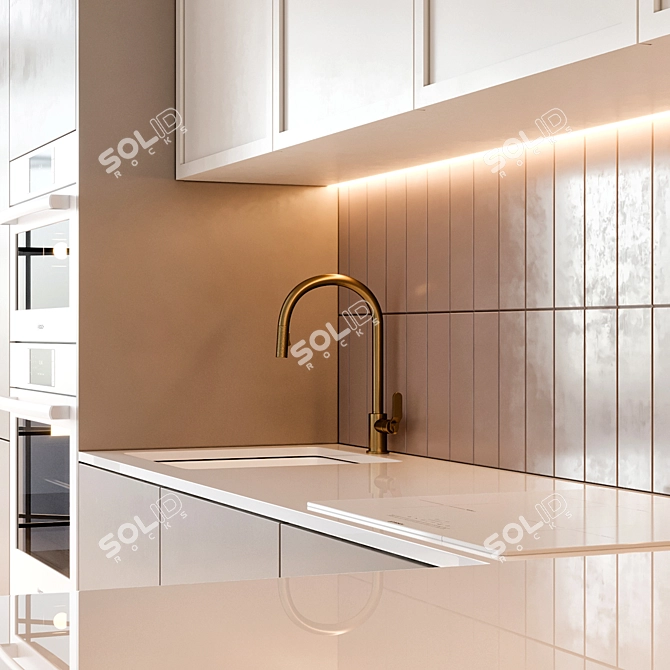 Modern Kitchen Unit with Bosch Appliance 3D model image 4