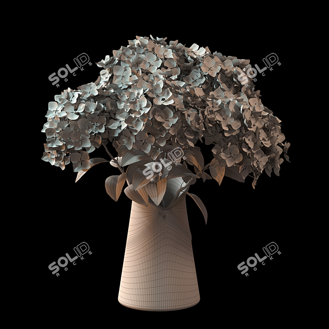 Colorful Hydrangea Macrophylla - Decorative Garden Plant 3D model image 2