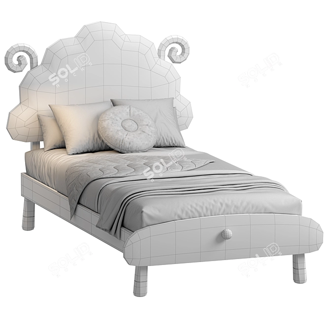 Luxury Marly Sheep Bed Frame 3D model image 6