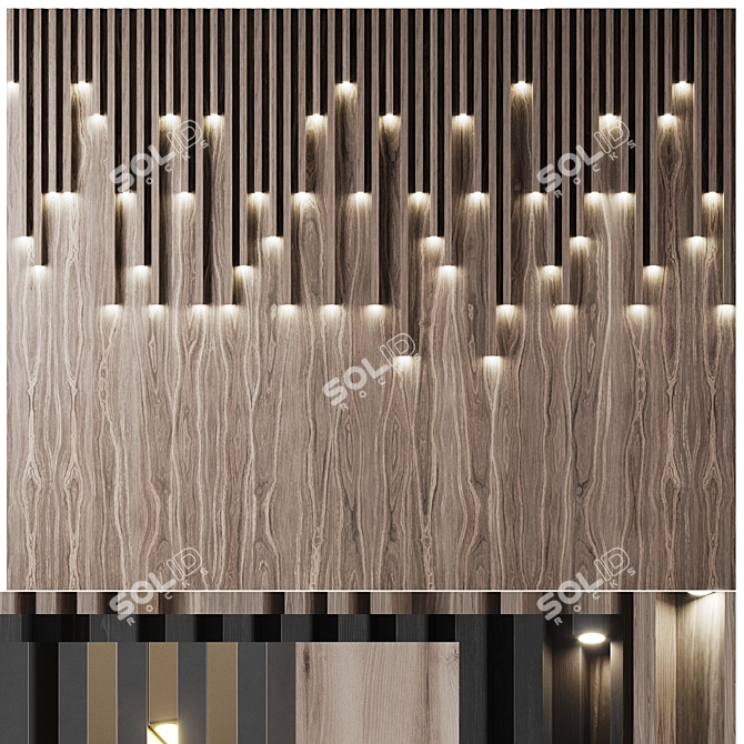 Modern Wall Panel Set 2 3D model image 1