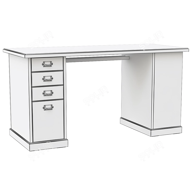 Modern Beige Vebjörn Desk IKEA 3D model image 3