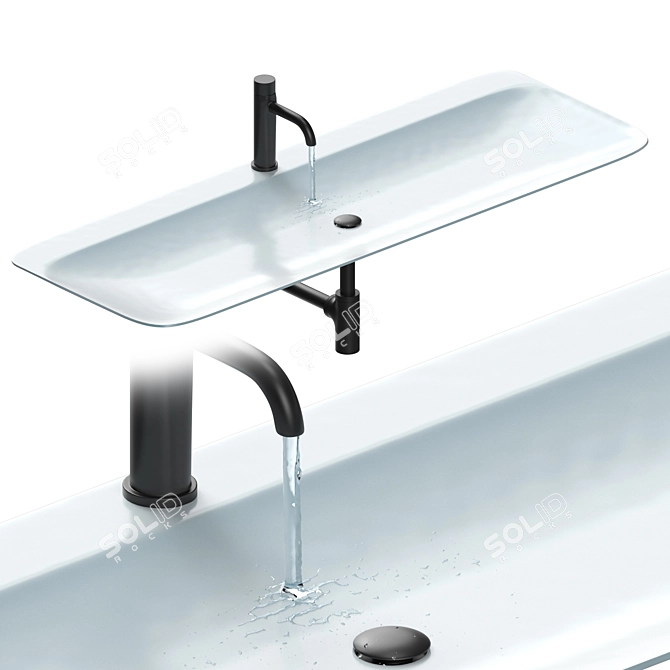 Elegant Boffi Washbasin with Water 3D model image 1