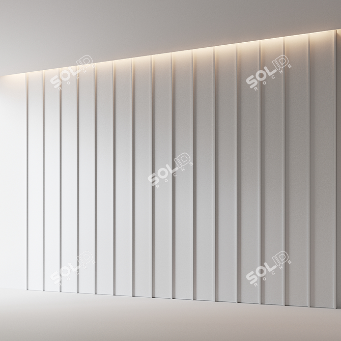 Decorative Relief Wall Panel 3D model image 3