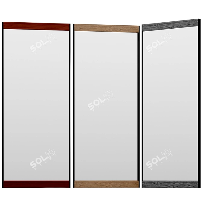 Rustic Industrial Floor Mirror 3D model image 1