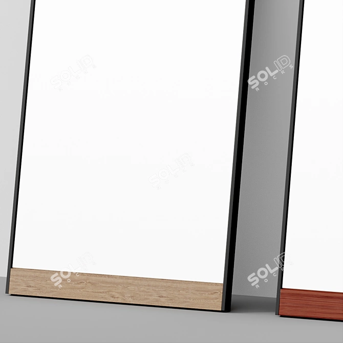 Rustic Industrial Floor Mirror 3D model image 3