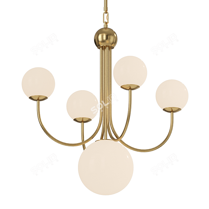 Industrial Glass Chandelier LED7 3D model image 2