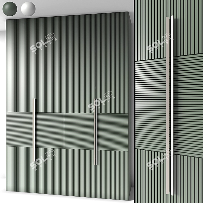 Editable Neoclassical Wardrobe 3D Model 3D model image 1