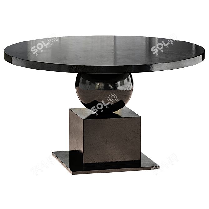 Sleek Noir Emira Dining Table 3D model image 1