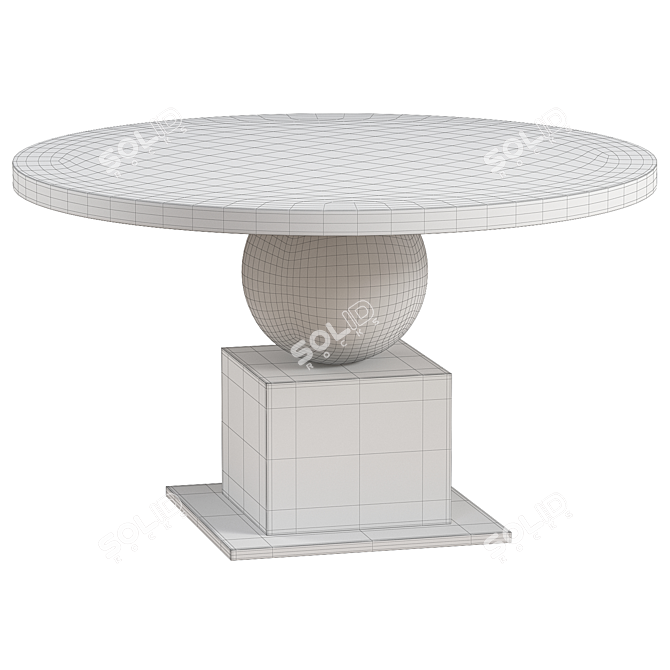 Sleek Noir Emira Dining Table 3D model image 2