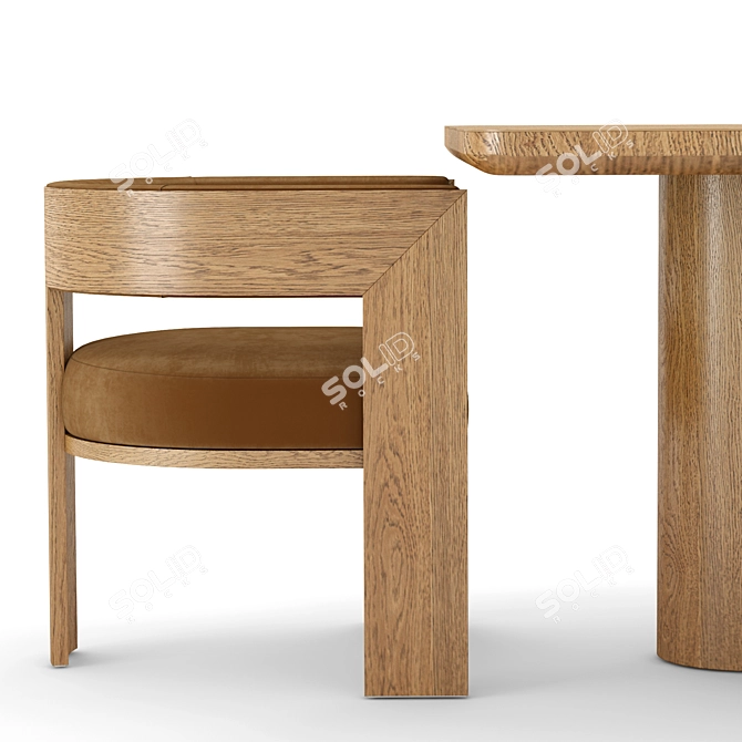 Rustic Charm Oslo Dining Set 3D model image 3