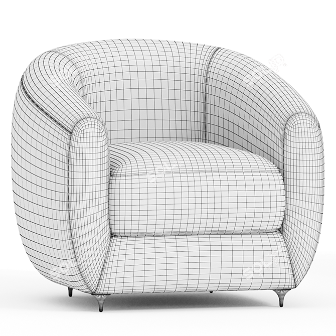 Elegant Antwerp Side Chair 3D model image 2