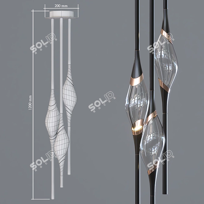 Il Pezzo 12 Round Chandelier 3D model image 2