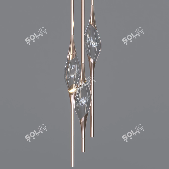 Il Pezzo 12 Round Chandelier 3D model image 3