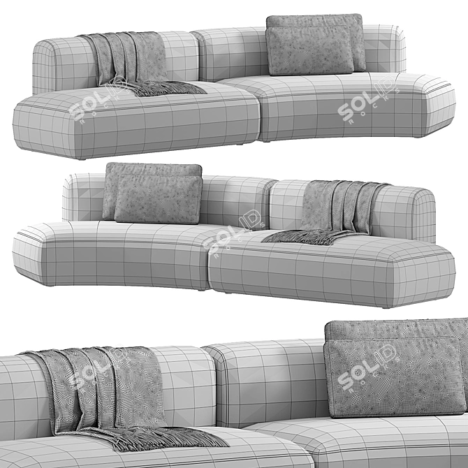 Modern and Comfortable Cosy Curve Sofa 3D model image 5