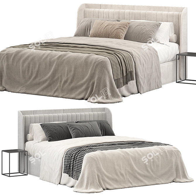 Modern Bed 3D Model Set 3D model image 1