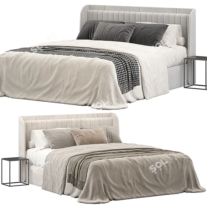 Modern Bed 3D Model Set 3D model image 2