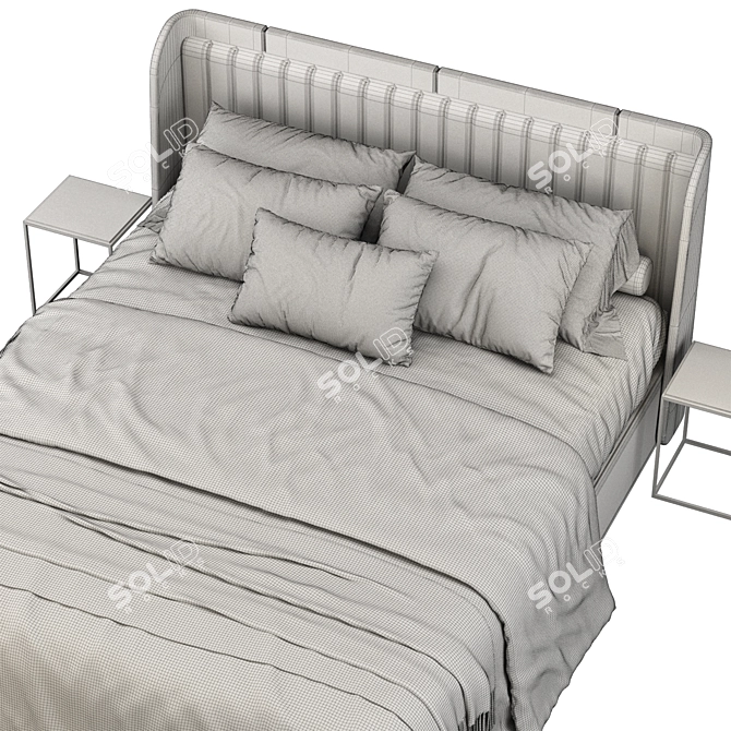 Modern Bed 3D Model Set 3D model image 5