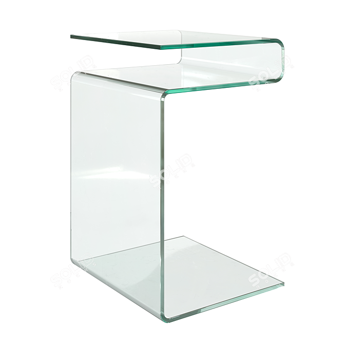 Modern Tempered Glass Coffee Table 3D model image 1