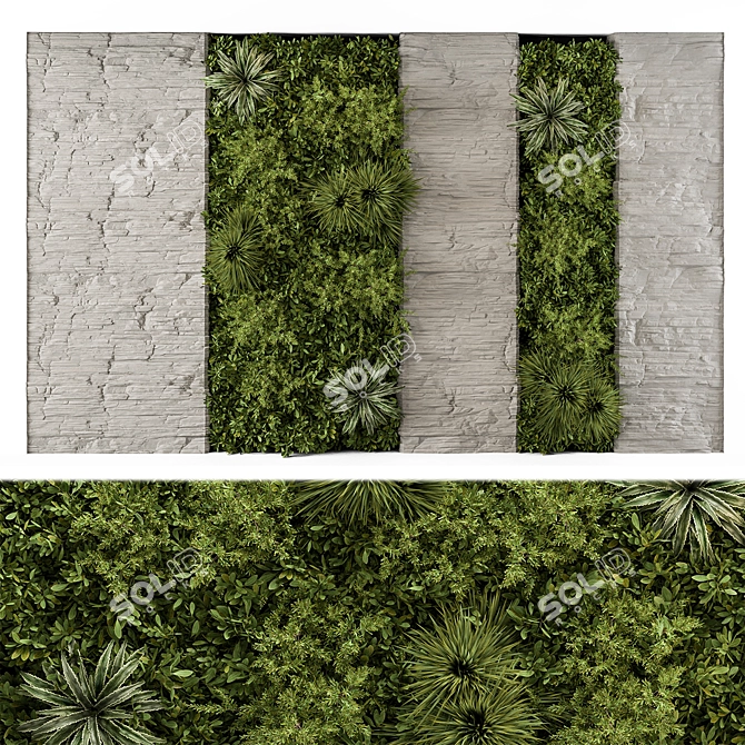 Vertical Garden Wall Decor 64 3D model image 1