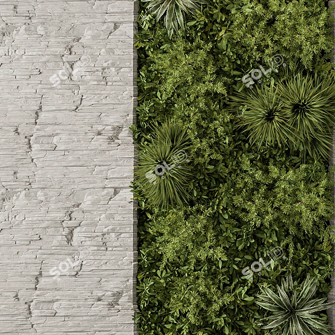 Vertical Garden Wall Decor 64 3D model image 2