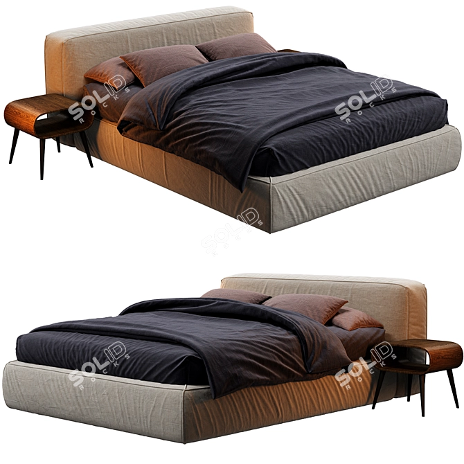 Modern Jesse Bed Mark 3D model image 1