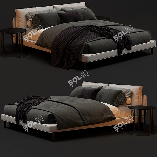 Sleek Alivar Lady B Bed 3D model image 2