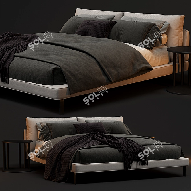 Sleek Alivar Lady B Bed 3D model image 3