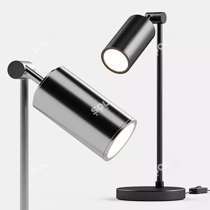 Modern Petite Metal Task Lamp 3D model image 1
