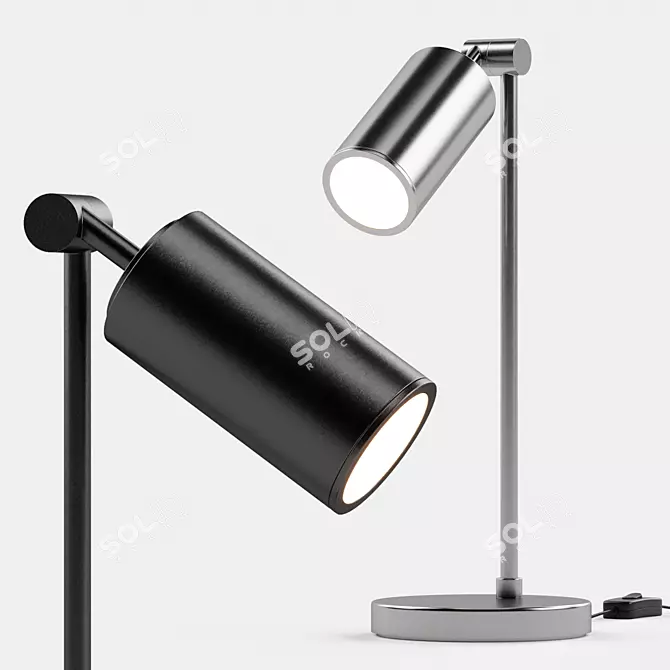Modern Petite Metal Task Lamp 3D model image 2