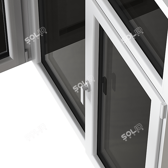 Adjustable Balcony Window Rehau 3D model image 3