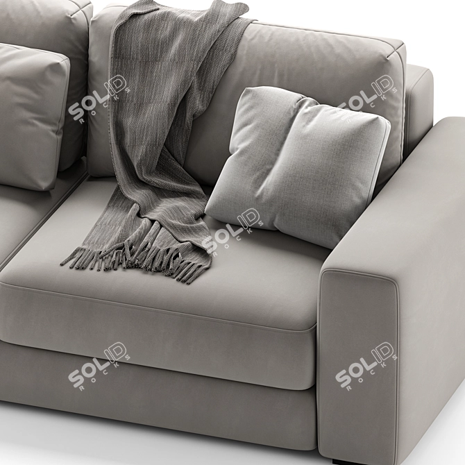 Sleek Laslo Sofa with Foldable Armrests 3D model image 3