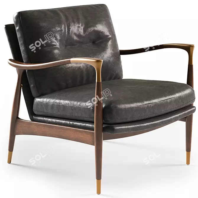 Soho Design Theodore Leather Armchair 3D model image 2