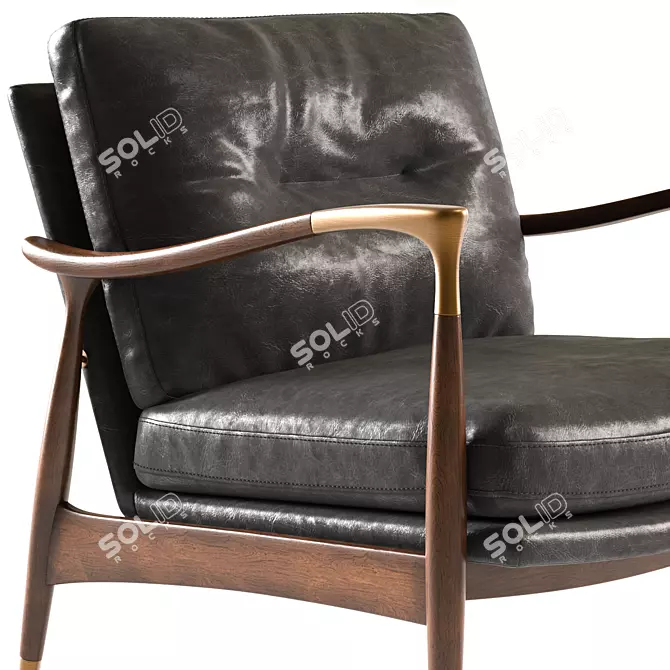 Soho Design Theodore Leather Armchair 3D model image 3