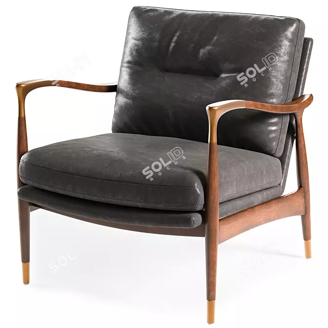 Soho Design Theodore Leather Armchair 3D model image 6