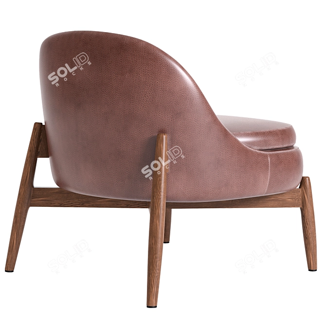 Modern Minimalist Sendai Easy Chair 3D model image 2
