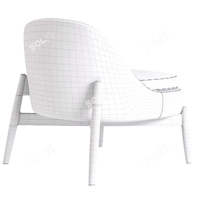 Modern Minimalist Sendai Easy Chair 3D model image 3
