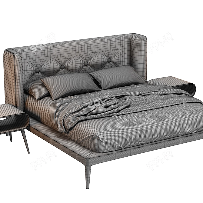 Modern Porada Ziggy Bed Frame 3D model image 4