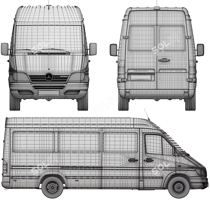 Mercedes Sprinter Classic Maxi High Roof 3D model image 7