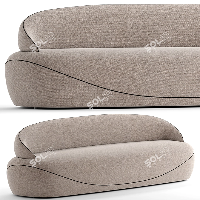 Luxurious Somet Sofa in Fabric & Velvet 3D model image 1