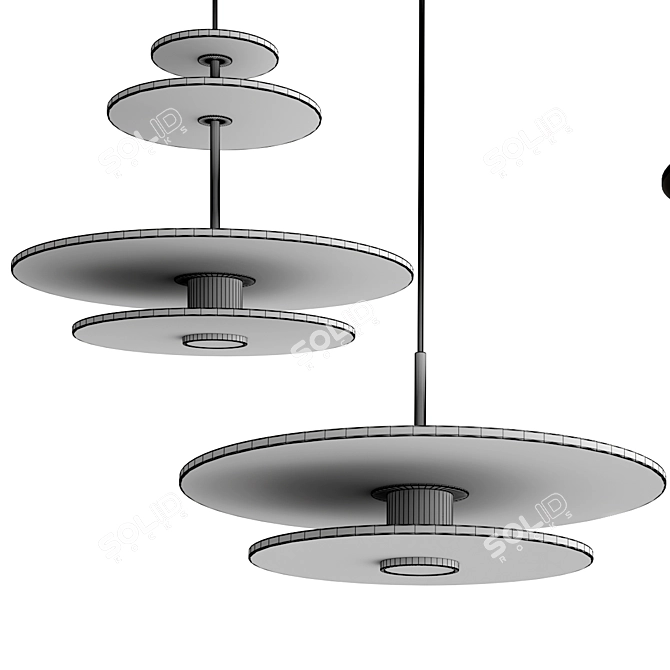 Acoustic LED Pendant Lamp 80cm 3D model image 3