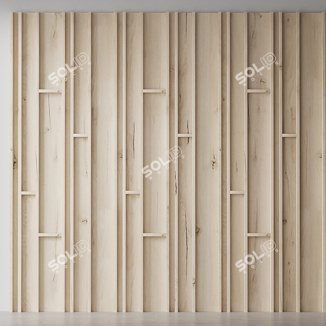 Decorative Wooden Wall Panel 3D model image 1