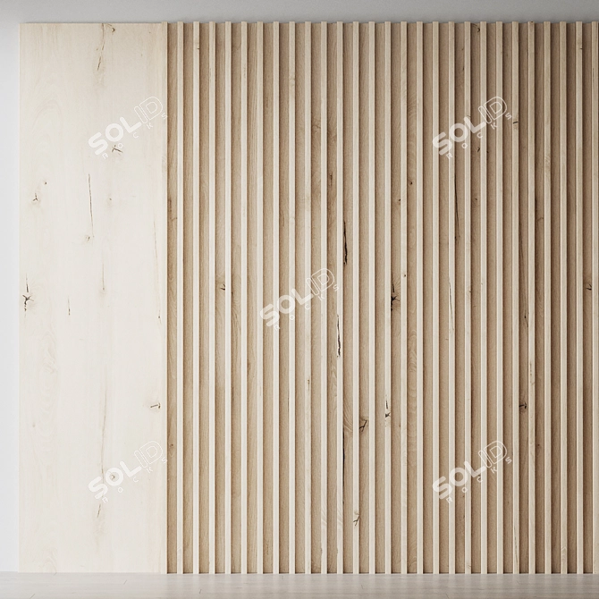 Decorative Wooden Wall Panel 3D model image 1