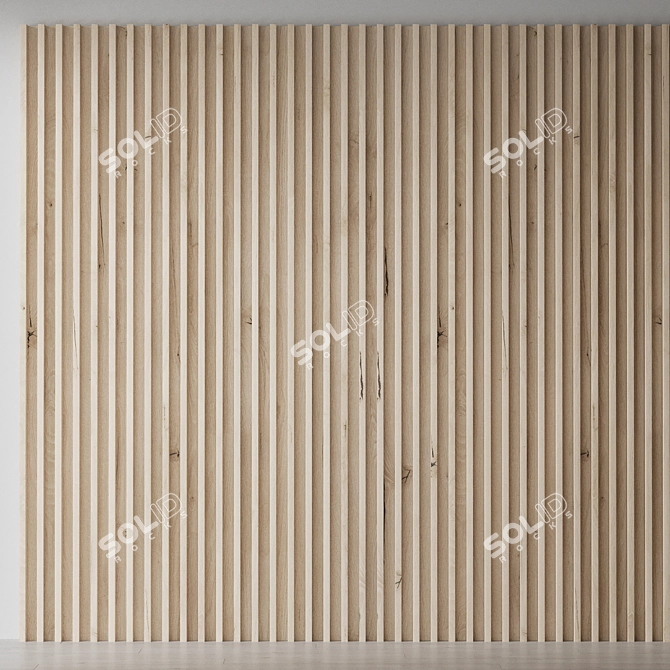 Wooden Decorative Wall Panel 3D model image 1