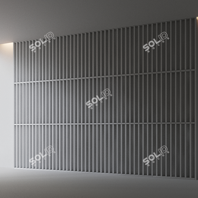 Decorative Wooden Panel Wall 3D model image 3