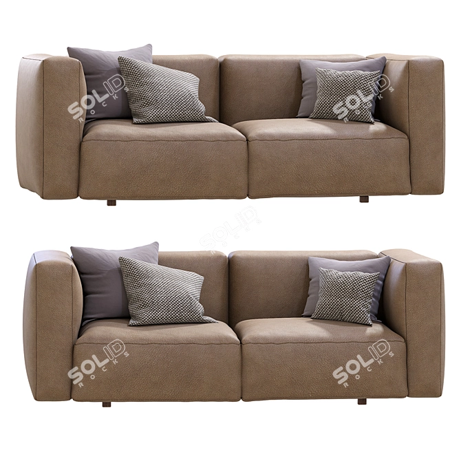 Prostoria Leather Sofa Match: Modern Design 3D model image 1