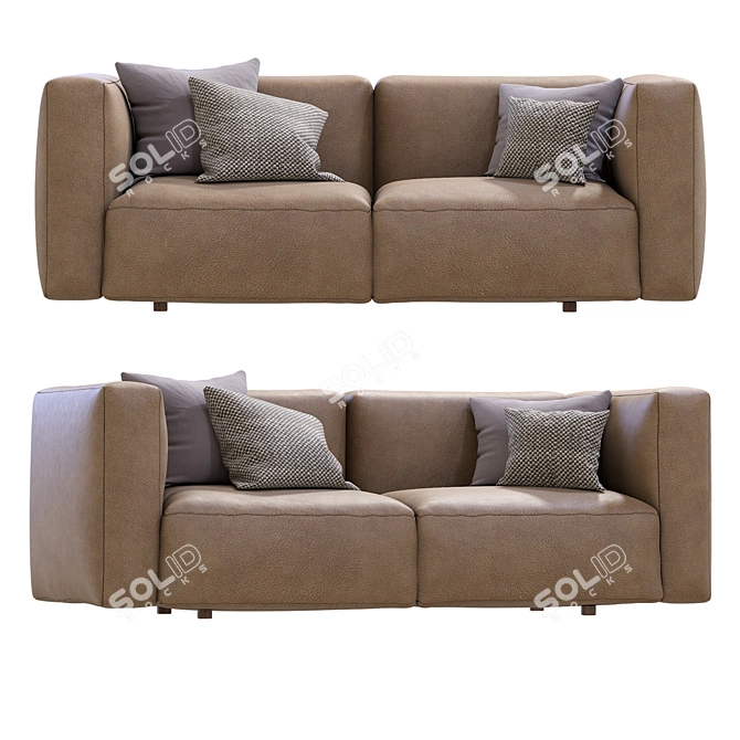 Prostoria Leather Sofa Match: Modern Design 3D model image 2