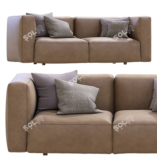 Prostoria Leather Sofa Match: Modern Design 3D model image 4